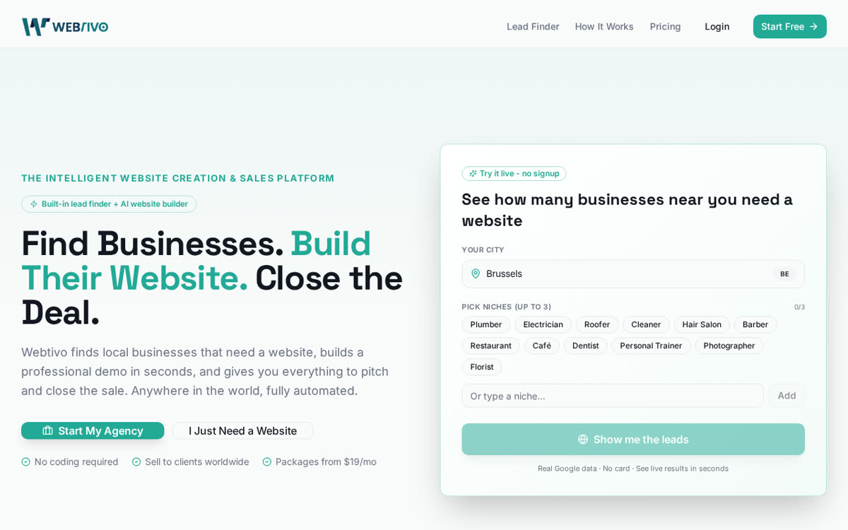 Webtivo front page, built by the Paramount Profits team